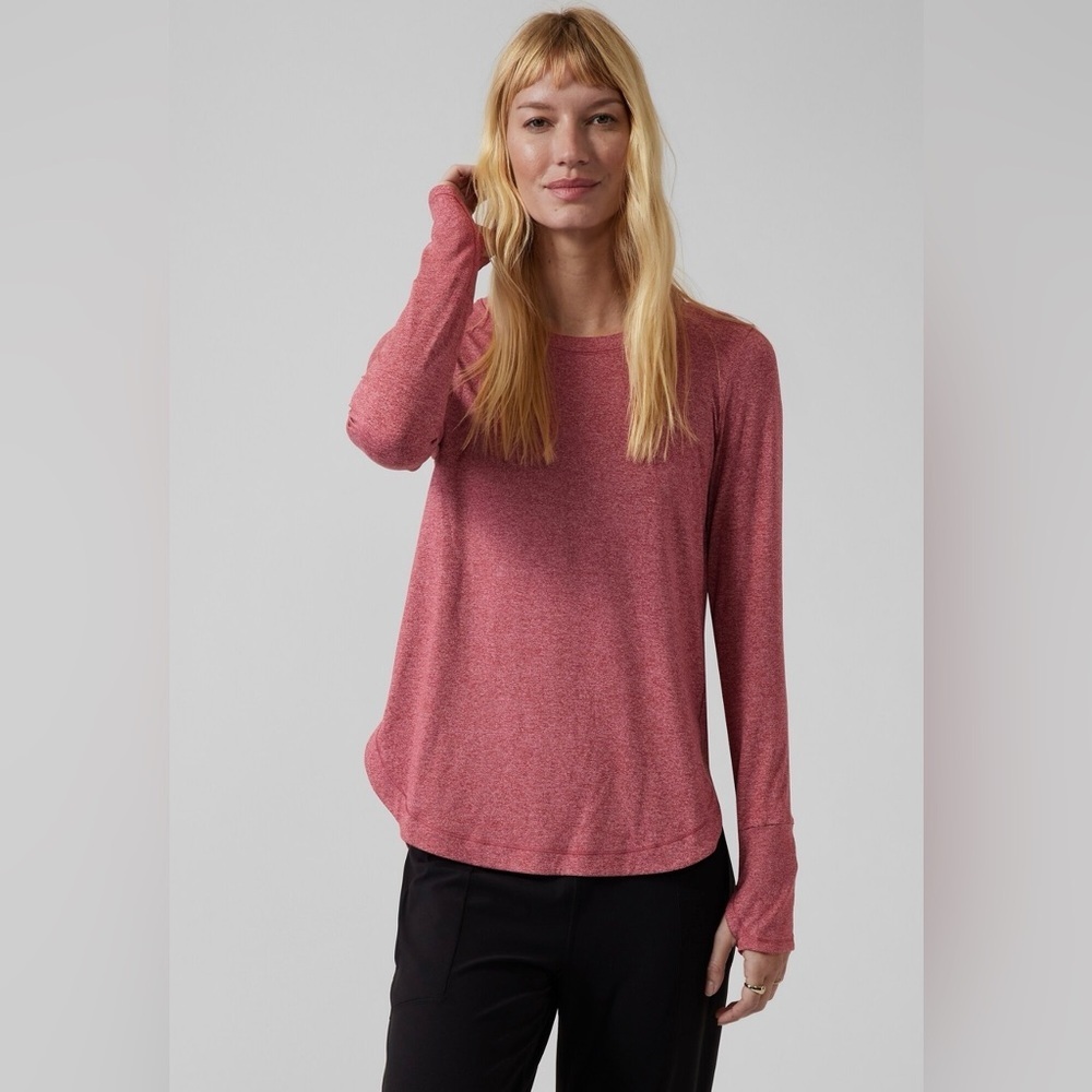 Women's Long Sleeve Crewneck Top - Dusty Rose